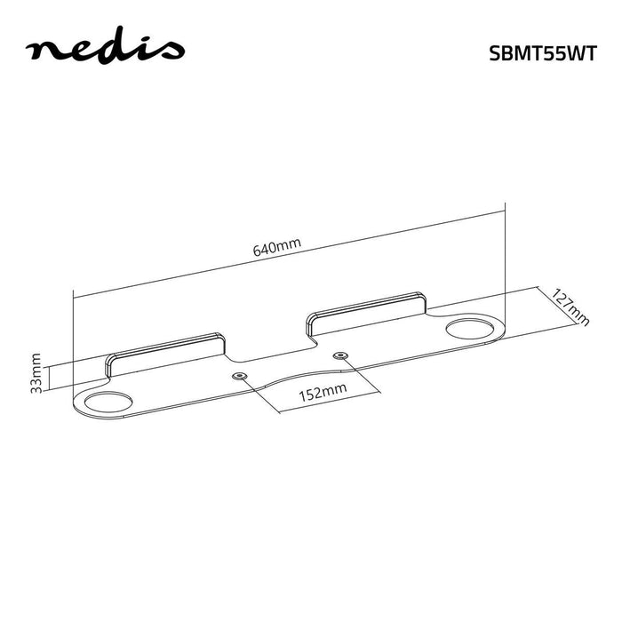 Nedis Soundbar Mount - Compatible with: Sonos® Beam, Wall, 5 kg, ABS / Steel - White