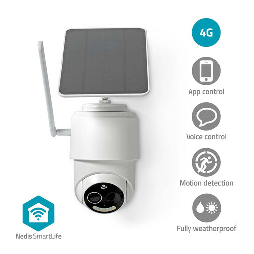 Nedis SmartLife Outdoor Camera - 4G, Full HD 1080p, Pan tilt, Night vision - White
