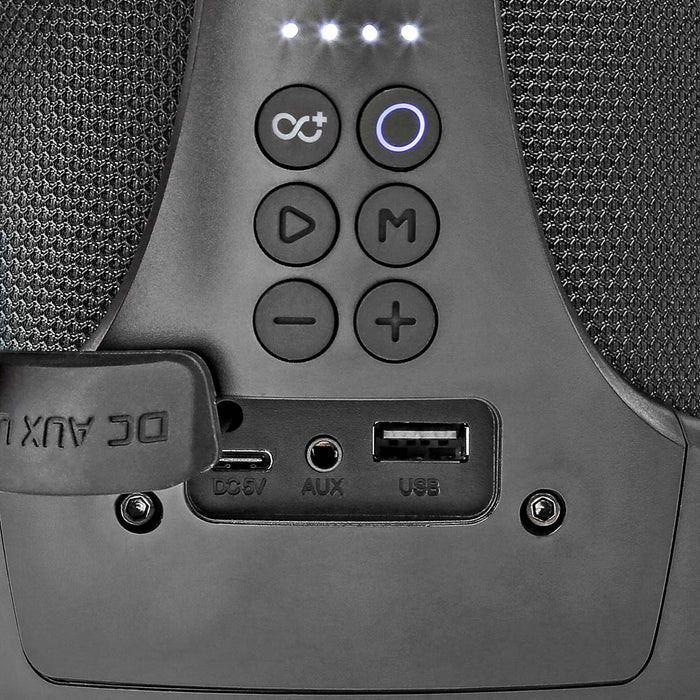 Nedis Bluetooth® Party Boombox - 6 hrs, 2.0, 50 W, Party lights - Black