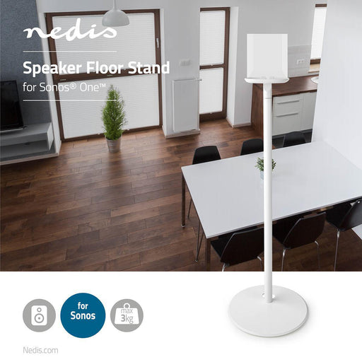 Nedis Speaker Mount - Compatible with: Sonos® One SL / Sonos® One / Sonos® PLAY:1, Floor, 3 kg, ABS / Steel - White