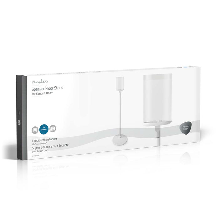 Nedis Speaker Mount - Compatible with: Sonos® One SL / Sonos® One / Sonos® PLAY:1, Floor, 3 kg, ABS / Steel - White