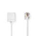 Nedis Telecom Extension Cable - RJ11 Male, RJ11 Female, 5.00 m, Cable type: RJ11 - White