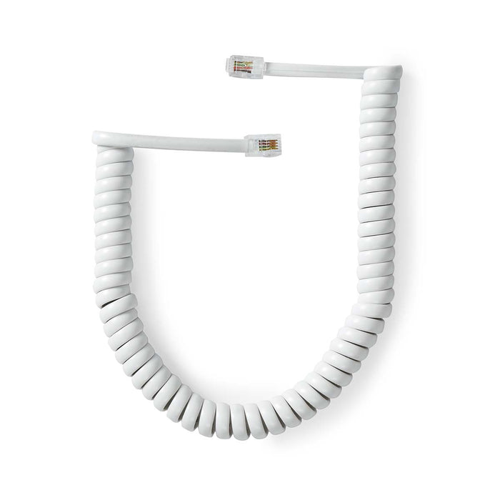 Nedis Telecom Cable - RJ10 Male, RJ10 Male, 2.00 m, Cable type: RJ10 - White