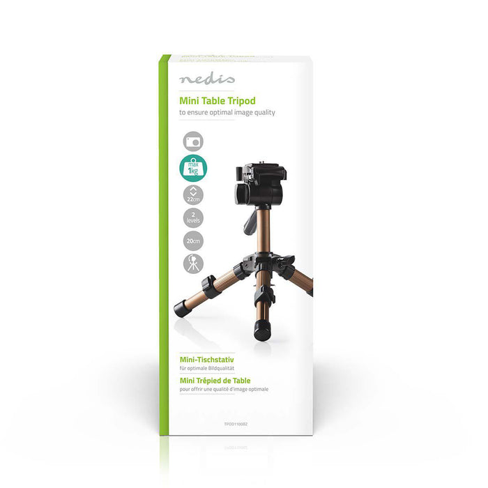 Nedis Tripod - Maximum load capacity: 1.0 kg, Minimum working height: 18.0 cm, Maximum working height: 22.0 cm, ABS / Aluminium - Black / Bronze