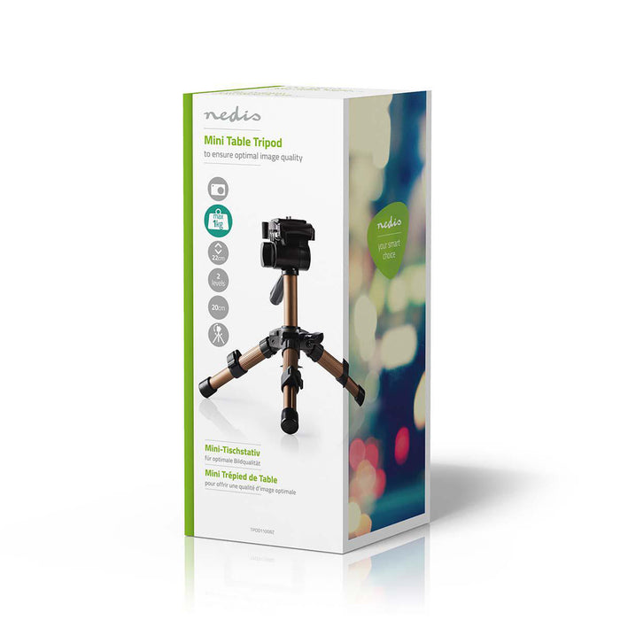 Nedis Tripod - Maximum load capacity: 1.0 kg, Minimum working height: 18.0 cm, Maximum working height: 22.0 cm, ABS / Aluminium - Black / Bronze