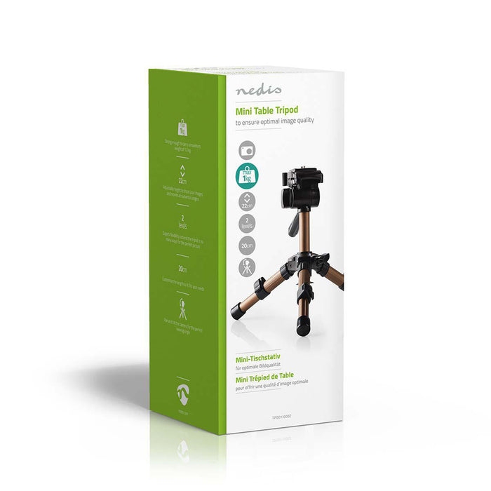 Nedis Tripod - Maximum load capacity: 1.0 kg, Minimum working height: 18.0 cm, Maximum working height: 22.0 cm, ABS / Aluminium - Black / Bronze