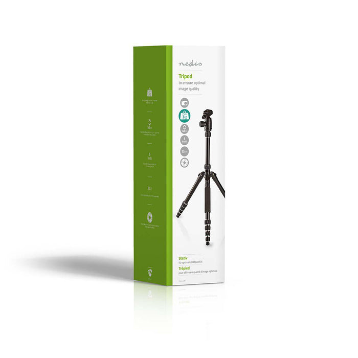 Nedis Tripod - Maximum load capacity: 3.0 kg, Minimum working height: 17.5 cm, Maximum working height: 145.0 cm, ABS / Aluminium - Black