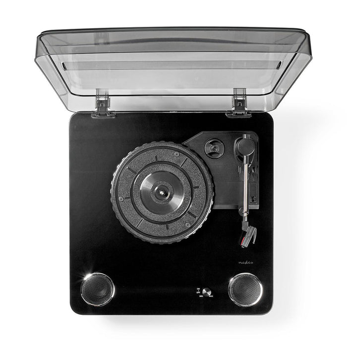 Nedis Turntable - 33 / 45 / 78 rpm, Belt Drive, 1x Stereo RCA, ABS / MDF - Black