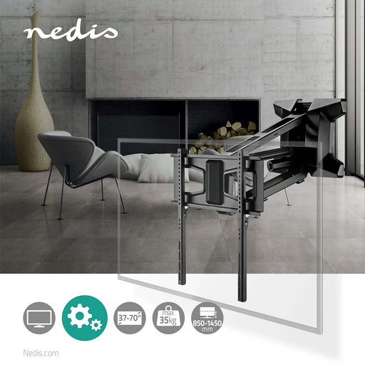 Nedis Motorised TV Wall Mount - 37-70", Maximum supported screen weight: 35 kg, Rotatable, ABS / Steel - Black
