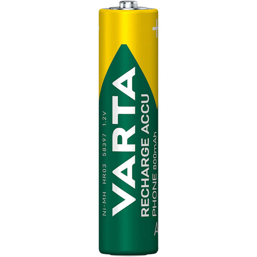 Varta Rechargeable NiMH Battery AAA - 1.2 V DC, 750 mAh, Precharged, Precharged - 2-Blister Card