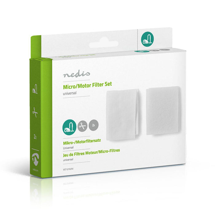 Nedis Universal Vacuum Cleaner Filter Set - Micro filter, Motor filter, Cuttable, Universally applicable - Replacement for: Universal