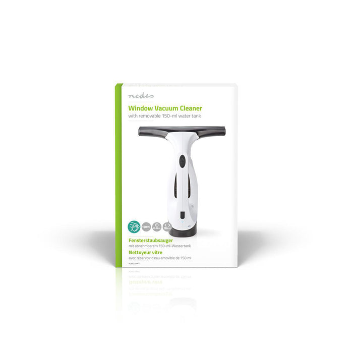 Nedis Window Vacuum Cleaner - 20 W, Capacity dirty water tank: 200 ml, Removable dirty water tank, Removable dirty water tank - Black / White