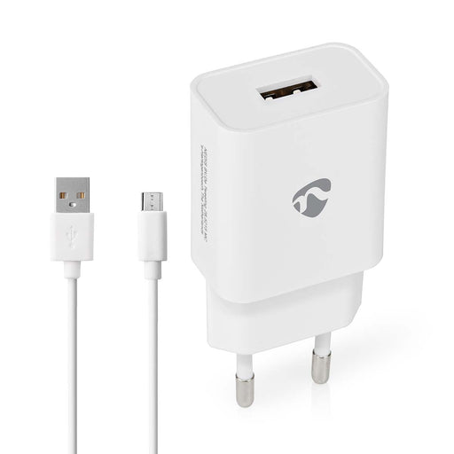 Nedis Wall Charger - 1x 2.1 A, Number of outputs: 1, Port type: 1x USB-A, 10.50 W - Single Voltage Output