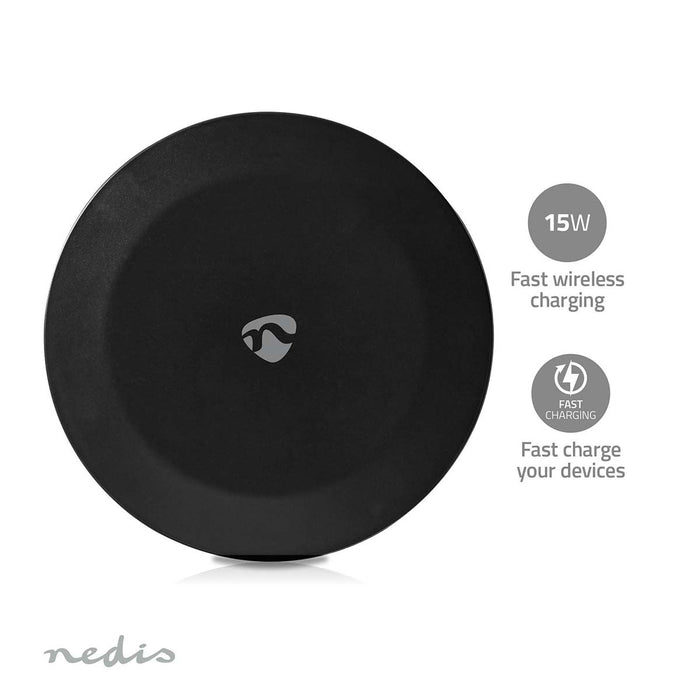 Nedis Wireless Charger - 5 / 7.5 / 10 / 15 W, 2 A, LED-indicator in use, USB Type-A - 1.00 m