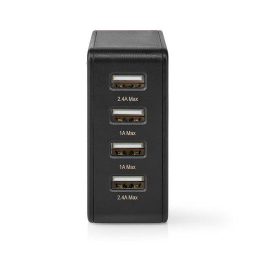 Nedis Wall Charger - 2x 1.0 A / 2x 2.4 A, Number of outputs: 4, Port type: 4x USB-A, 24 W - Single Voltage Output