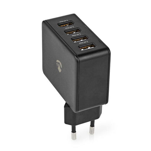 Nedis Wall Charger - 2x 1.0 A / 2x 2.4 A, Number of outputs: 4, Port type: 4x USB-A, 24 W - Single Voltage Output