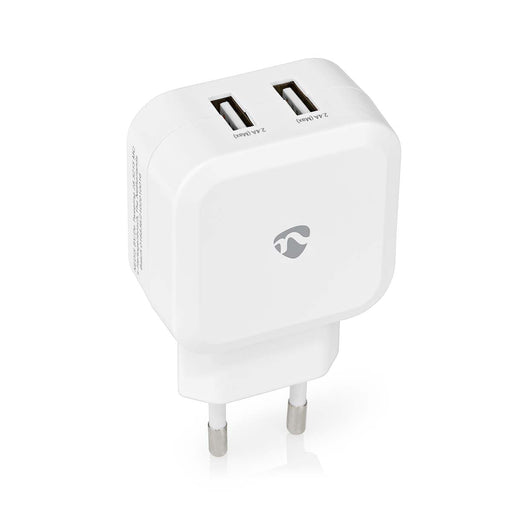 Nedis Wall Charger - 2x 2.4 A, Number of outputs: 2, Port type: 2x USB-A, 24 W - Single Voltage Output