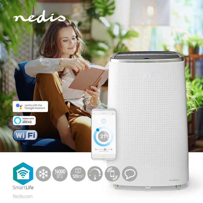 Nedis SmartLife 3-in-1 Air Conditioner - Wi-Fi, 14000 BTU, 120 m³, 65 dB - White