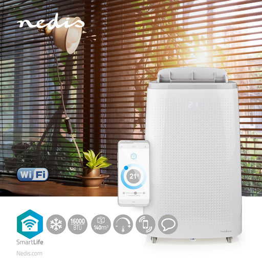 Nedis SmartLife 3-in-1 Air Conditioner - Wi-Fi, 16000 BTU, 140 m³, 65 dB - White