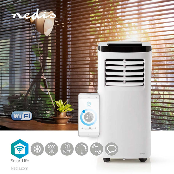Nedis SmartLife 3-in-1 Air Conditioner - Wi-Fi, 7000 BTU, 60 m³, 65 dB - White