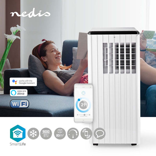 Nedis SmartLife 3-in-1 Air Conditioner - Wi-Fi, 9000 BTU, 80 m³, 65 dB - White