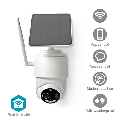 Nedis SmartLife Outdoor Camera - Wi-Fi, Full HD 1080p, Pan tilt, Night vision - White