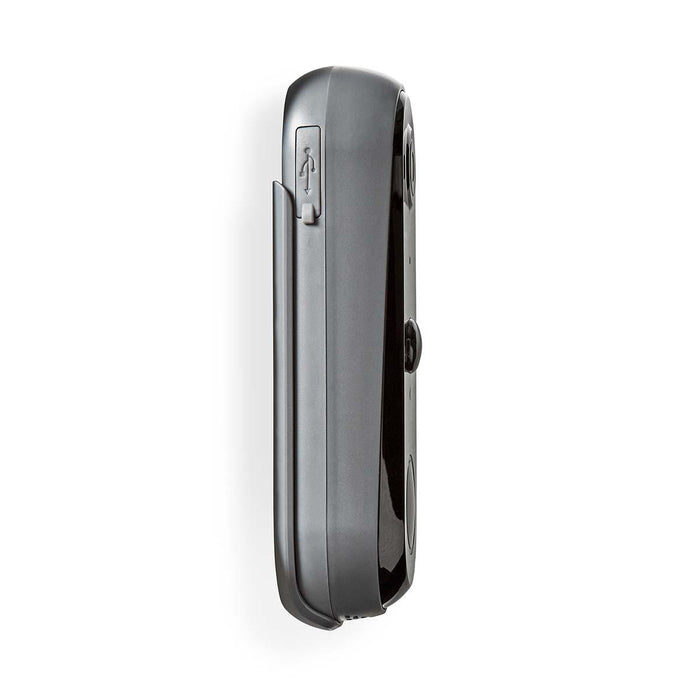 Nedis SmartLife Video Doorbell - Wi-Fi, Battery Powered, Full HD 1080p, Night vision - Grey
