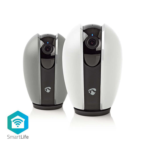 Nedis SmartLife Indoor Camera - Wi-Fi, HD 720p, Pan tilt, Night vision - Grey / White