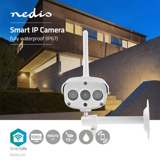Nedis SmartLife Outdoor Camera - Wi-Fi, Full HD 1080p, IP67, Night vision - White