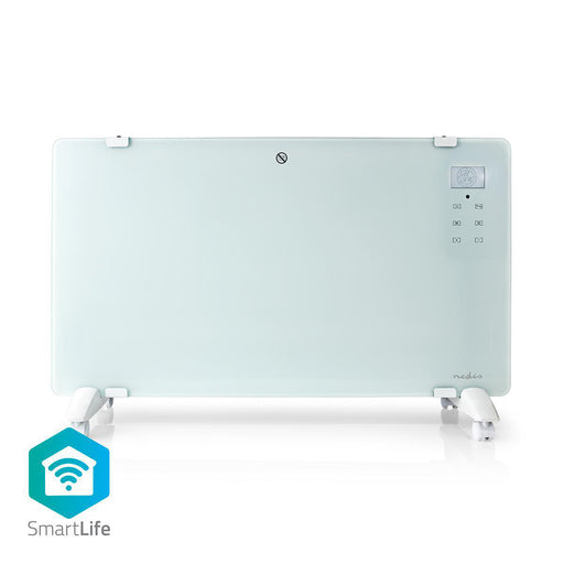 Nedis SmartLife Convection Heater - Wi-Fi, Suitable for bathroom, Glass Panel, Adjustable thermostat - White