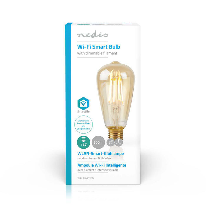 Nedis SmartLife LED Filament Bulb - Wi-Fi, E27, 500 lm, ST64 - 1 pcs