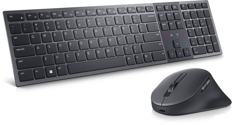 Dell Premier KM900 - Keyboard and mouse set - collaboration - backlit - wireless - 2.4 GHz, Bluetooth 5.1 - QWERTY - UK - graphite - with 3 years Next Business Day Advanced Exchange Service