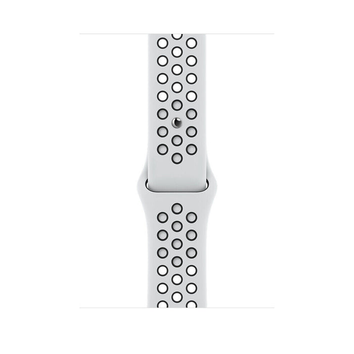 Apple Nike Sportarmband für Uhr 45 mm Reines Platin/Schwarz
