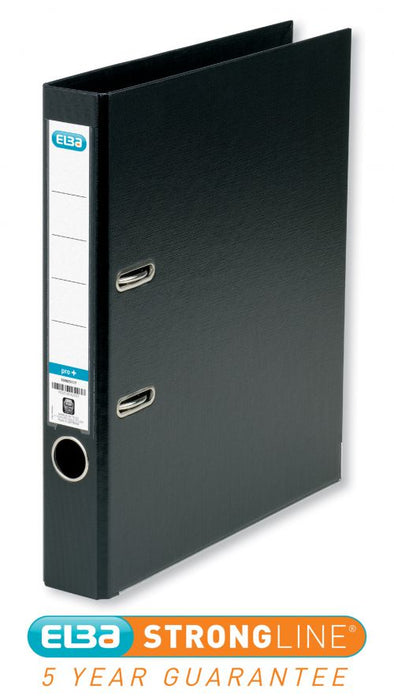 Elba Aktenordner Kunststoff A4 50 mm Rücken 40 mm Fassungsvermögen Schwarz (2 Stück) 100202102