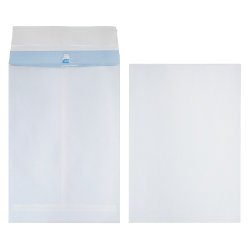 Best Value Enduro Tear Resistant 350 x 250 x 25 Pocket Gusset Peel and Seal Envelopes White - Box of 20