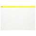 Best Value Transparent Zip Pouches with coloured header Strip - A3 Yellow Strip