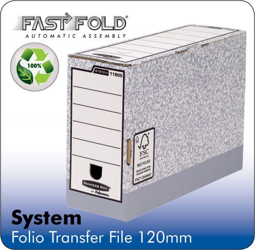 Best Value Fellowes System 120mm Folio Trans File Grey PK10