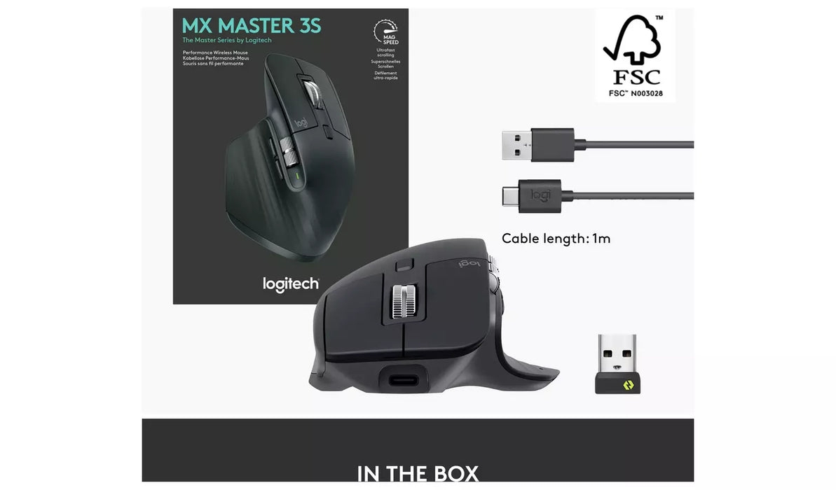 Logitech MX Master 3S Kabellose Maus – Schwarz