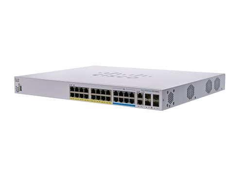Cisco Business 350 Series CBS350-24NGP-4X - Switch - L3 - Managed - 16 x 10/100/1000 (PoE+) + 8 x 100/1000/2.5G/5G (PoE++) + 2 x combo 10 Gigabit SFP+/RJ-45 + 2 x 10 Gigabit SFP+ - rack-mountable - PoE+ (375 W)