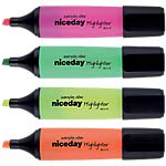 Niceday HC1-5 Highlighter Assorted Broad Chisel 1-5 mm Pack of 4