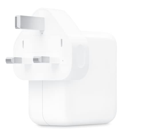 Apple 35W Dual USB-C Port Power Adapter - Power adapter - 35 Watt - output connectors: 2 - United Kingdom - for 10.2-inch iPad, 10.9-inch iPad Air, AirPods Max, AirPods Pro, iPhone 11, 12, 13, SE
