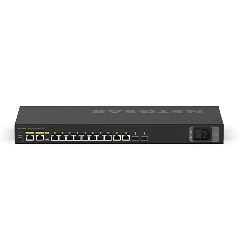 NETGEAR AV Line M4250-10G2XF-PoE+ - Switch - L3 - Managed - 10 x 10/100/1000 (8 PoE+) + 2 x 10 Gigabit SFP+ - side to side airflow - rack-mountable - PoE+ (240 W)