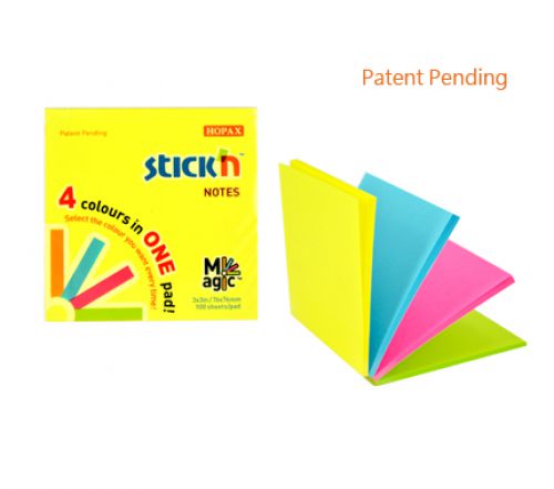 Best Value Stickn Magic Pad 76x76mm 4 Neon Colours 100 sh/pad PK12