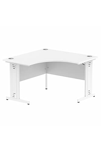 Dynamic Impulse 1200mm Corner Desk White Top White Cable Managed Leg MI002391