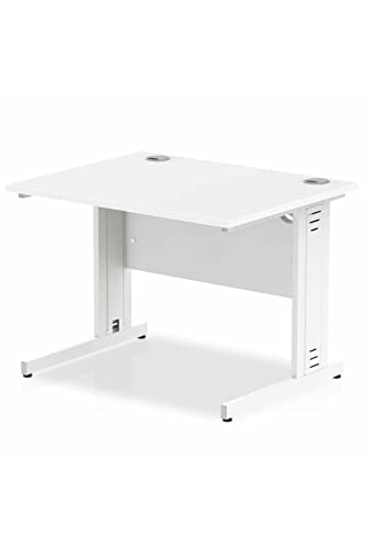 Impulse 1000 x 800mm Straight Desk White Top White Cable Managed Leg MI002270