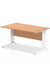 Impulse 1400 x 800mm Straight Desk Oak Top White Cable Managed Leg  MI002724