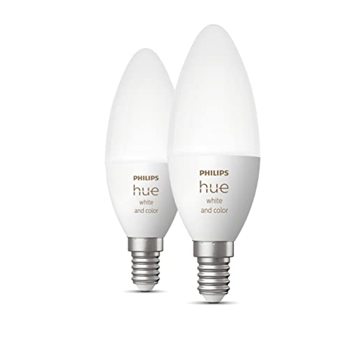 Philips Hue White and Color Ambiance - LED light bulb - shape: B39 - E14 - 4 W (equivalent 25 W) - class G - 16 million colours - 2000-6500 K (pack of 2)