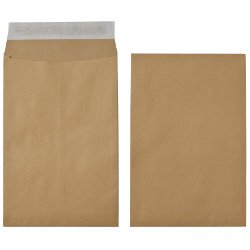 Office Depot C4 Gusset Envelopes 229 x 324mm Peel and Seal Plain 120 gsm Brown Pack of 125