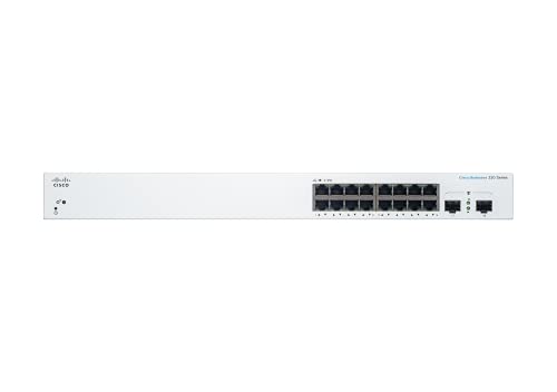 Cisco Business 220 Series CBS220-16T-2G - Switch - smart - 16 x 10/100/1000 + 2 x Gigabit SFP (uplink) - rack-mountable
