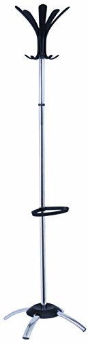 Best Value Alba Cleo Coat Stand Chrome & Plastic Large Pegs Weighted Base D370mm H1750mm Ref PMCLEO